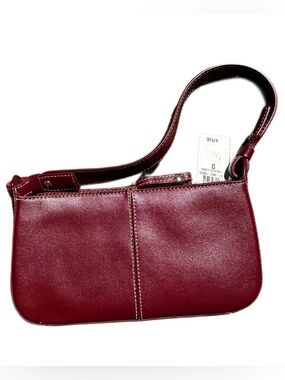 Ann Taylor Cherry Red Leather Wristlet Clutch shoulder bag new with tag 9 x 5